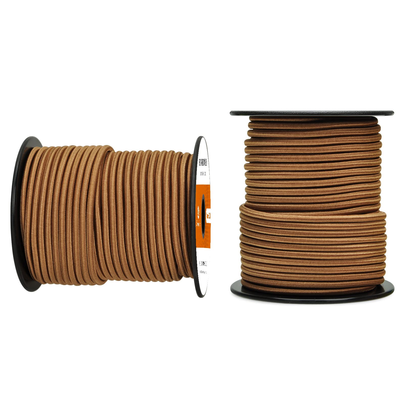 Abma Cord Bungee Cord 4mm 30M Elastic Shock Cord 100% Stretch Elastic Bungee Rope for Tarpaulin, Trailer, Backpack, Tent Pole, Kayak - Brown — image 1