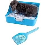 Rabbit Litter Box Potty Training Corner Pan with Grate for Adult Guinea Pigs Ferrets Rats
