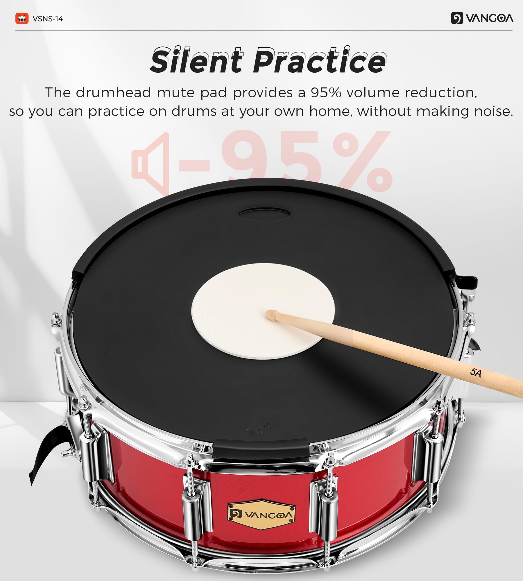 Vangoa Snare Drum Set with Remo Head 14" x