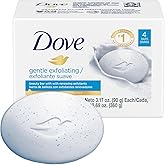 Dove Soap, Gentle Exfoliating Beauty Bar Pack (4 Soap Bars) &ndash; 3-in-1 Moisturizing Face, Body &amp; Hand Soap, 3.17 Oz Ea
