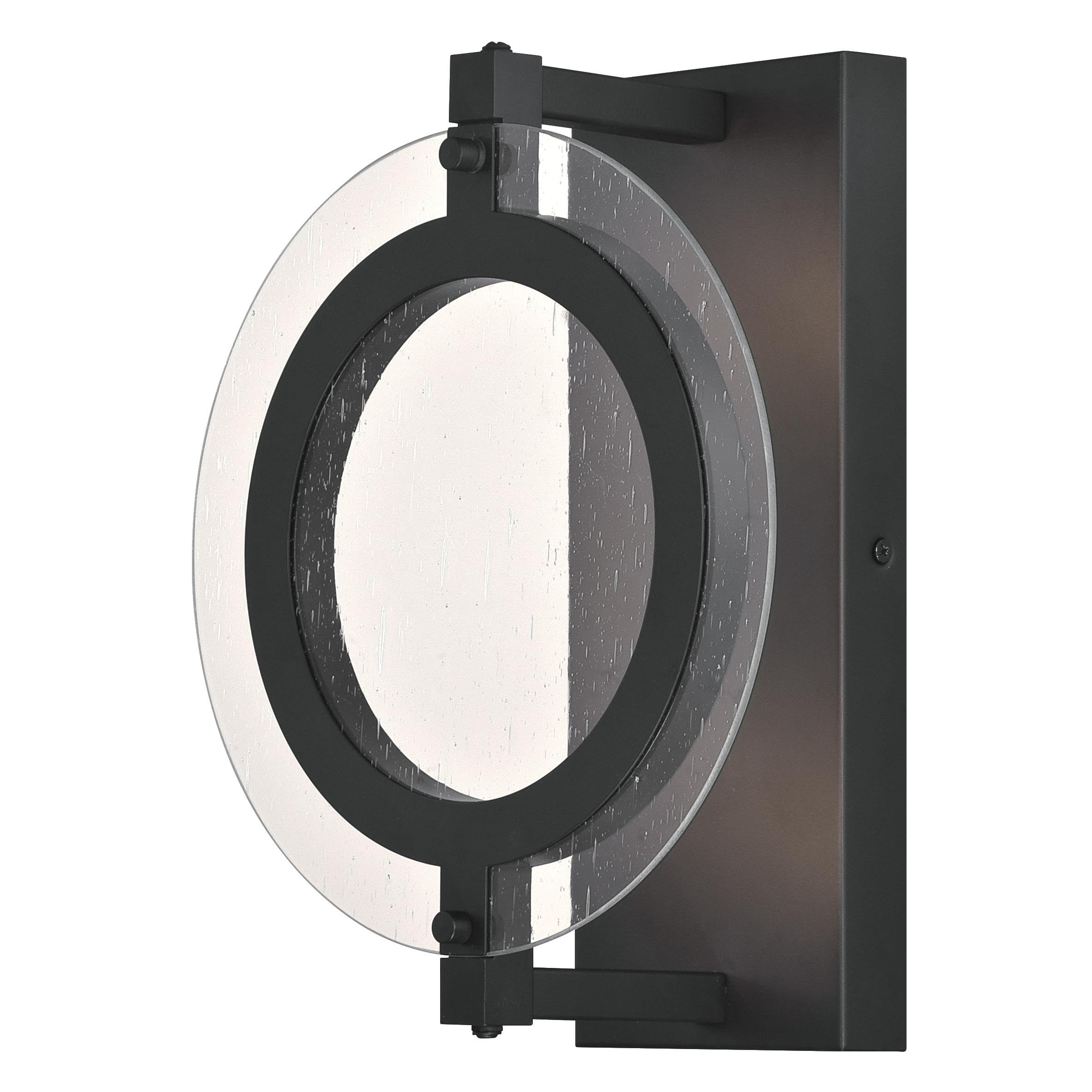Westinghouse Lighting 63741 Maddox One-Light Dimmable LED Outdoor Wall Fixture, Matte Black Finish with Clear Seeded Glass