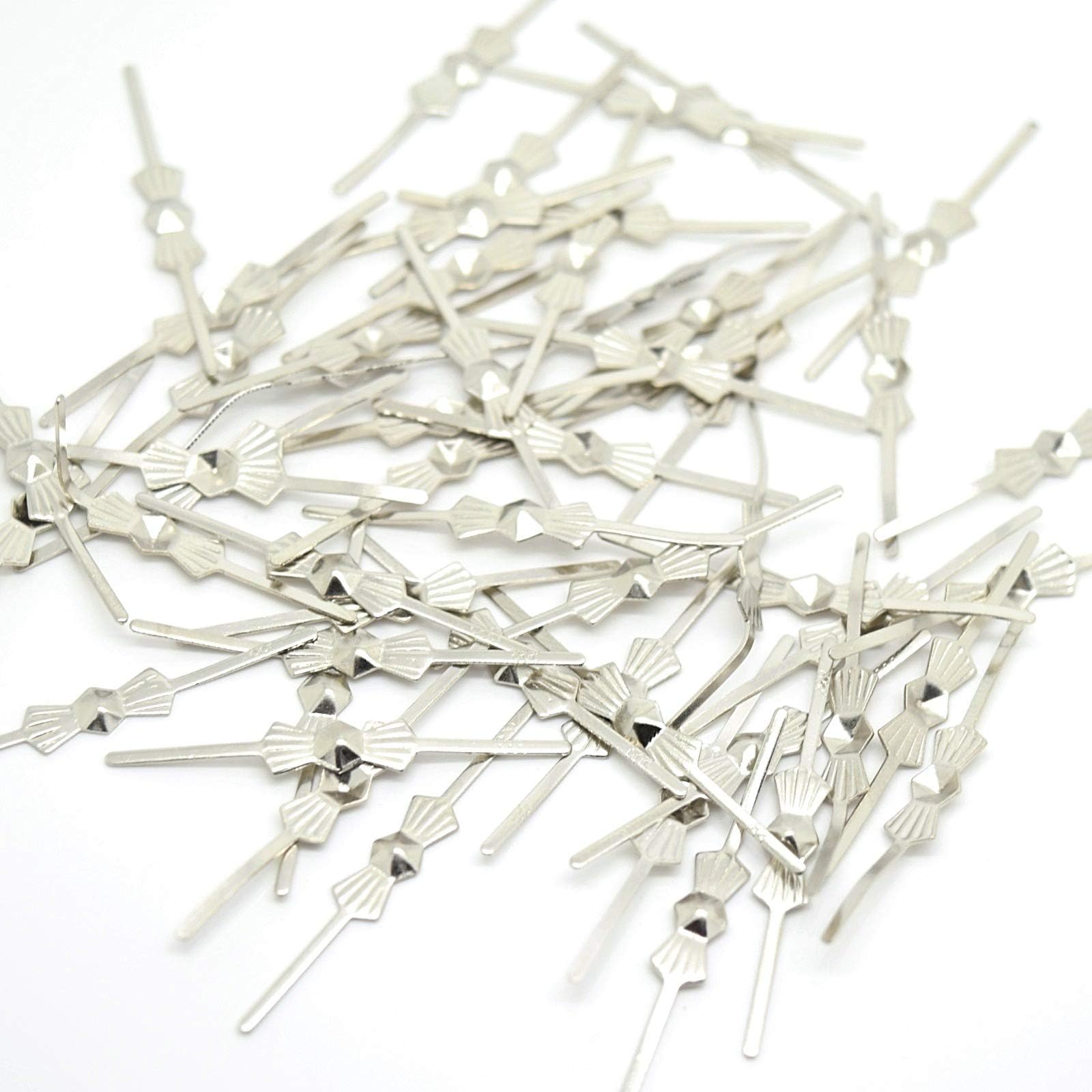 100Pcs Chandelier Suncatcher Silver/Gold/Bronze Ring/Bowtie Connectors for Jewellery Making DIY Crafts by STAR BEADS Silver Plated Bowtie - 40mm