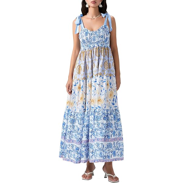 paisley printed boho ruffle maxi dress product info and reviews Paisley Print Boho Holiday Ruffle Tiered Maxi Dress – The Perfect Touch SA main image 1