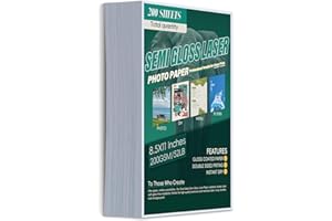 MAGECUBIKU Laser Photo Paper 8.5x11 In,200 Sheets 200GSM/52LB Semi Gloss Double Sided High-Heat Resistant Smudge Proof for Laserjet Brochures Covers Postcard DIY Flyers Cards Picture Cardstock