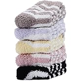 Oricordis Fuzzy Socks for Women, Soft Fluffy Socks Thick Cozy Plush Socks Christmas Socks for Women 5 Pairs
