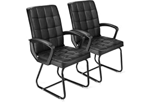 Joyoolife 2 Pack PU Leather Office Guest Chairs, Reception Chairs with Padded Arm Rest for Waiting Room, Meeting Room, and Office Lobby, Office Desk Guest Chairs with Metal Frame