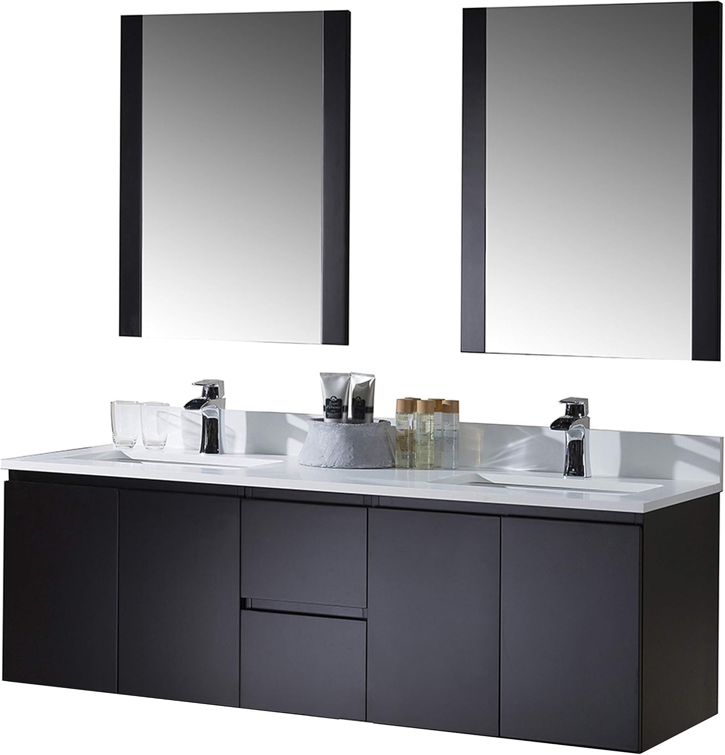 Amazon Com Blossom Monaco 60 Inches Solid Wood Double Bathroom