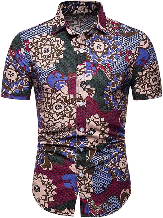 mens short sleeve button up slim fit