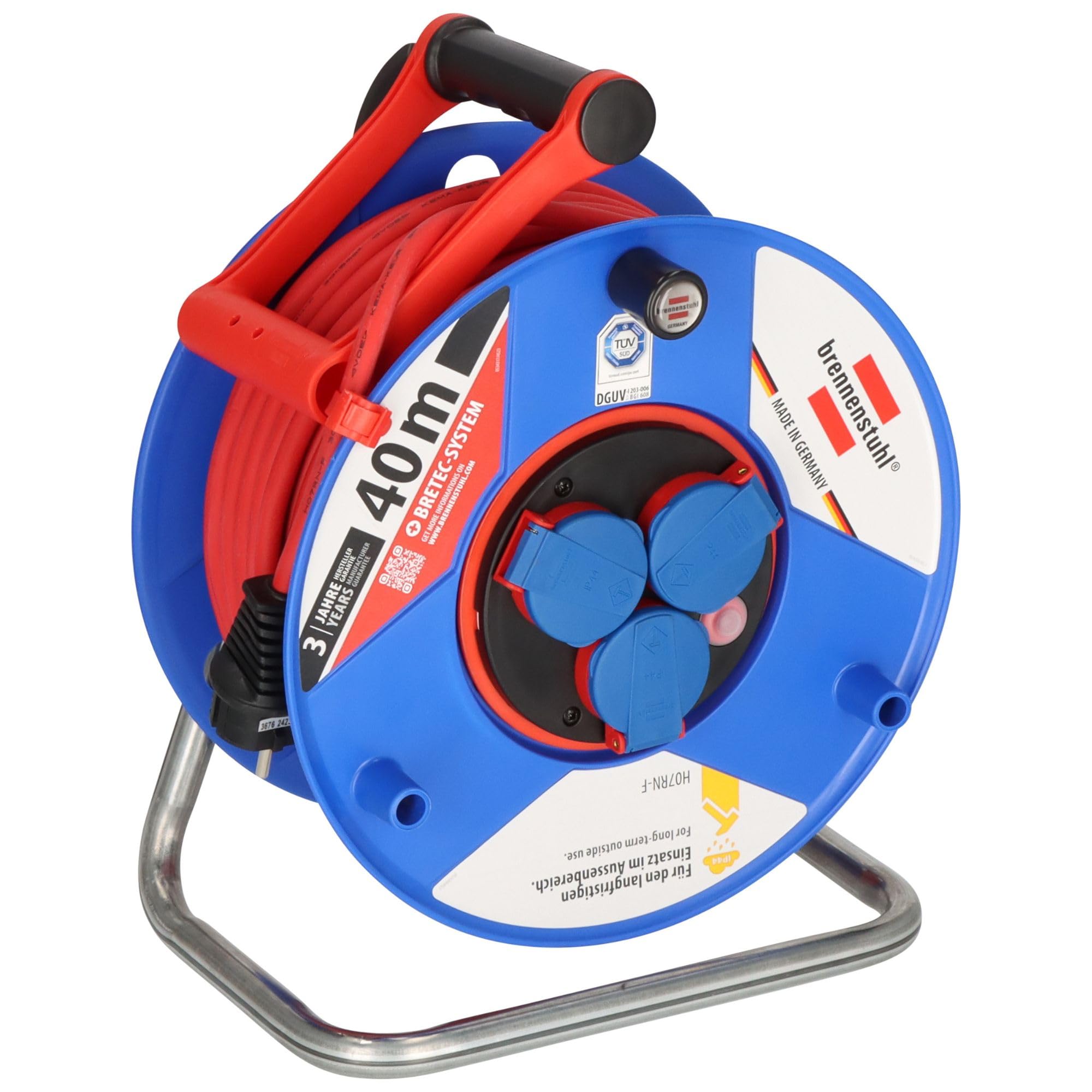 Brennenstuhl Garant Bretec 1209920 IP44 for Industry/Construction Site Cable Drum 40 m 1208930