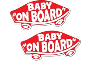 EPIC GOODS Baby On Board Magnet for Cars, Trucks, Vans [2-Pack] Safety Sign Decal for Kids, Heavy-Duty Magnetic Bumper Sticker - Skateboarding, BMX, Baby Shower Registry Gift (Magnets - Red)