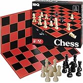 HI-Q Classic Chess Board Game &ndash; Educational Strategy Set for Kids, Adults &amp; Beginners &ndash; Standard Style Pieces with Folding Board &ndash; Family Game Night