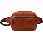 TheAntiq Leather Fanny Pack Crossbody Bag (8x5x3) - Multi-Pocket Waist Bag with Adjustable Strap for Travel & Daily Use