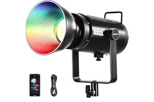 NEEWER CB200C 200W RGBWW COB LED Video Light, APP/2.4G 360° Color 2500K-7500K (Duv±0.0003) 23000lux/m Bowens Metal Shell Sile