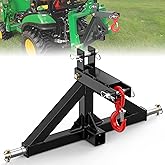 3 Point Trailer Hitch 2” Receiver Quick Hitch Compatible with Towing Hook for Category 1 Tractors, Heavy Duty Towing Hitch Tractor Drawbar Hitch Adapter for BX, Kubota, John Deere, Kioti, Yanmar