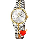 OLEVS Womens Watches Diamond Luxury Dress Gold Wrist Watch Stainless Steel Waterproof Luminous Date