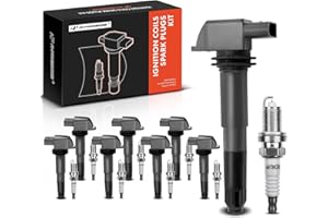 A-Premium Ignition Coils and Spark Plugs Kits Compatible with Porsche Cayenne 2003 2004 2005 2006 V8 4.5L 8-PC Set