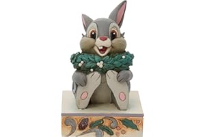 Enesco Jim Shore Disney Traditions Bambi Thumper Christmas Holly Figurine, 3.86 Inch, Multicolor