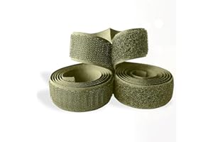 SHERIFFDRINK Olive Drab Hook and Loop Tape 1 inch Sew On Non-Adhesive Hook and Loop Olive Tape 1 Yard Length Fastener Nylon Fabric Ideal for Military Gear Uniform Clothes Bags Shoes DIY Crafts