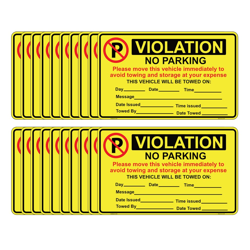 Haobase 20 Pcs Parking Violation Sticker Hard to Remove (20 cm x 12.5 cm)