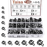 Taiss 140PCS 6-22mm Black Spring Band Hose Clamp