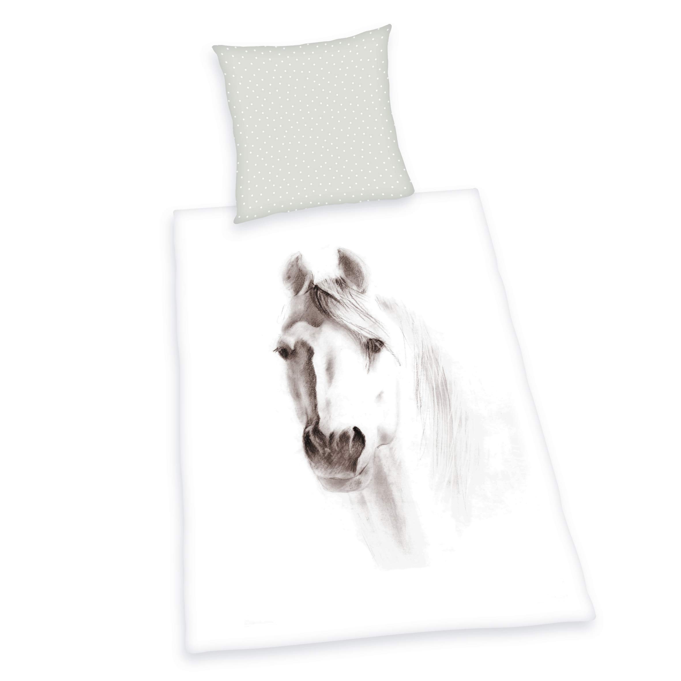 Herding Bedding Set, Cotton, White, 80 x 80 cm, 135 x 200 cm