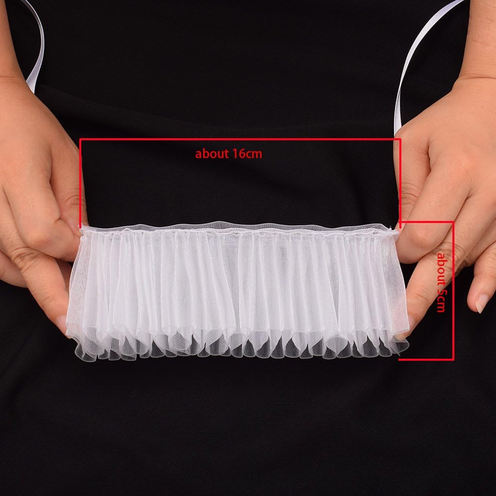 GRACEART Elizabethan Wrist Ruffs Ruffled Cuff Arm Bands (White)(Size: One Size) - Image 5