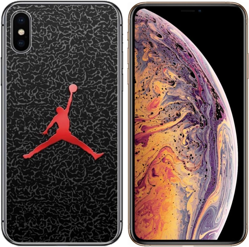 Ailiber for iPhone Xs Max Case, Sport Shot Ball Slam Dunk MJ AJ NBA Slim Soft Shockproof TPU Corners Bumper Cushion Protective Cover for Apple iPhoneXSMax XsMax 2018 6.5inch - Basketball