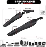 TAGVO Bike Mudguard Set 3 Pcs Universal Front Rear Fenders MTB Road Bike view 2