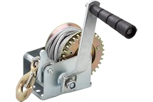 Aconnet Crank Winch Boat Trailer Winch 800lbs Capacity Heavy Duty Hand Winch Crank Cable Gear Winch with 26FT Wire Rope and Hook for Trailer, Boat, ATV or Deer Feeder