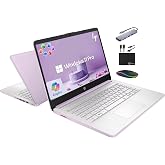 HP 14" Laptop 2025 Business Student Slim Computer, Lifetime MS Office, Copilot AI, Quad-Core Intel CPU, 16GB RAM, 628GB Storage (128GB UFS+500GB Ext), MarxsolAccessory, Wi-Fi 6, Win 11 Pro, Lavender