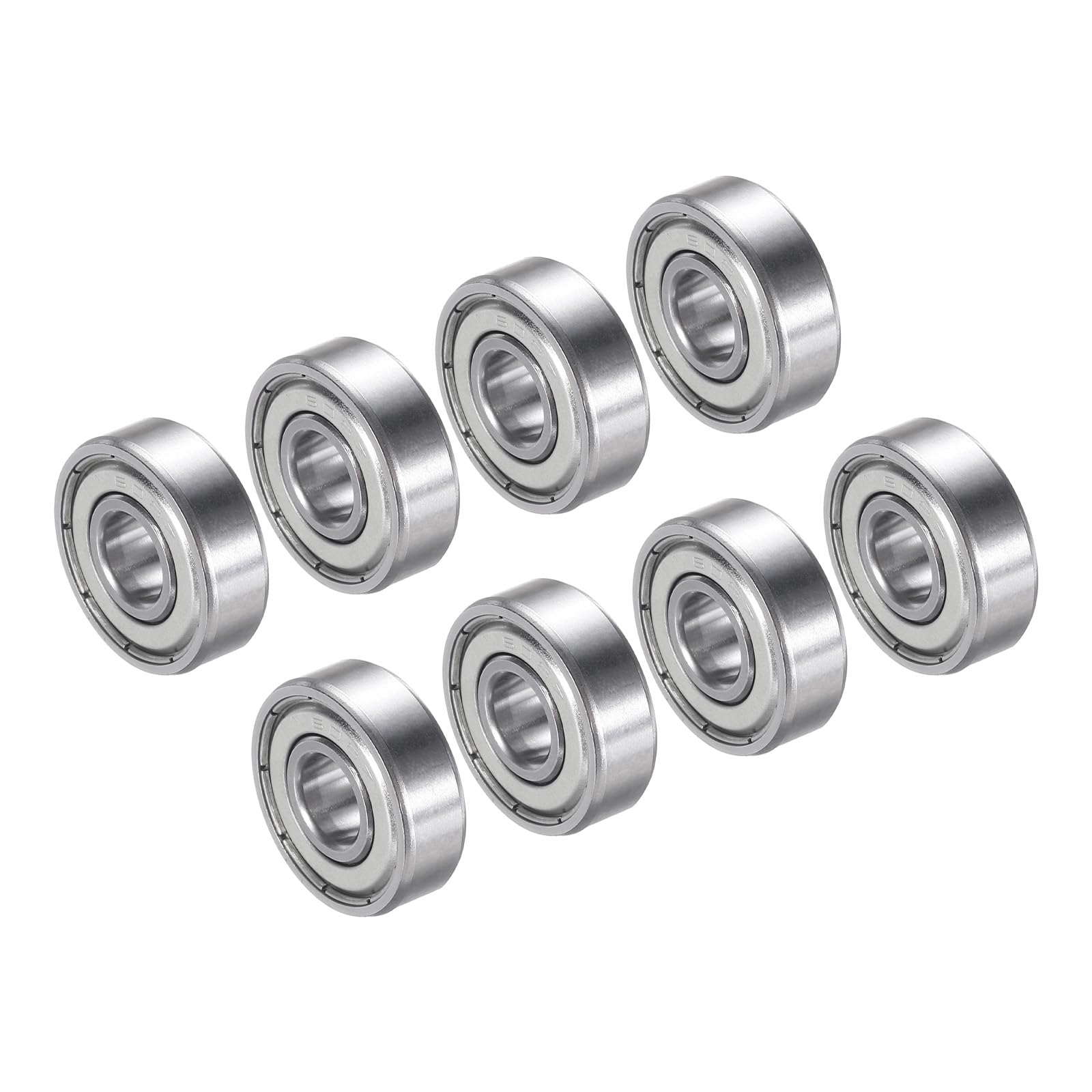 PATIKIL 8x22x7mm Skateboard Bearing, 8 Pack 608ZZ Steel Ball Bearings Double Rubber Sealed Shielded Miniature for Scooters Roller Skates, Silver
