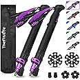 TheFitLife Collapsible Trekking Poles for Hiking – Lightweight Folding Walking Sticks for Men and Women with Extra-Long Foam Handle and Metal Flip Lock