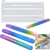 NiArt Incense Stick Holder Silicone Mold, Moon Resin, 10 Inch, 3 Designs | 3 Designs with Stars and Plain, 10 Inch Long, Easy Release, BPA-Free, Reusable, Heat Resistant, Fits Epoxy, Clay, Concrete