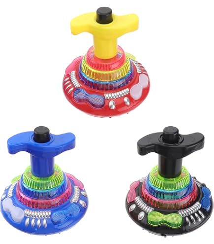 Plástico Trompo Con Luz Y Musica Juguetes Peonza Con Luz Y Musica