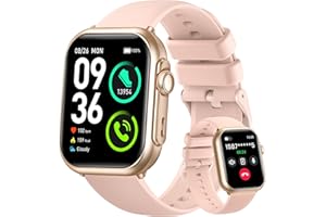 SANORUM Health & Fitness Trackers for Women Men: 100 Day Battery Life Activity Tracker with Answer/Make Call Blood Pressure SpO2 Sleep Heart Rate Monitor 120+ Sports 5ATM Smart Watch for iPhone Android Pink