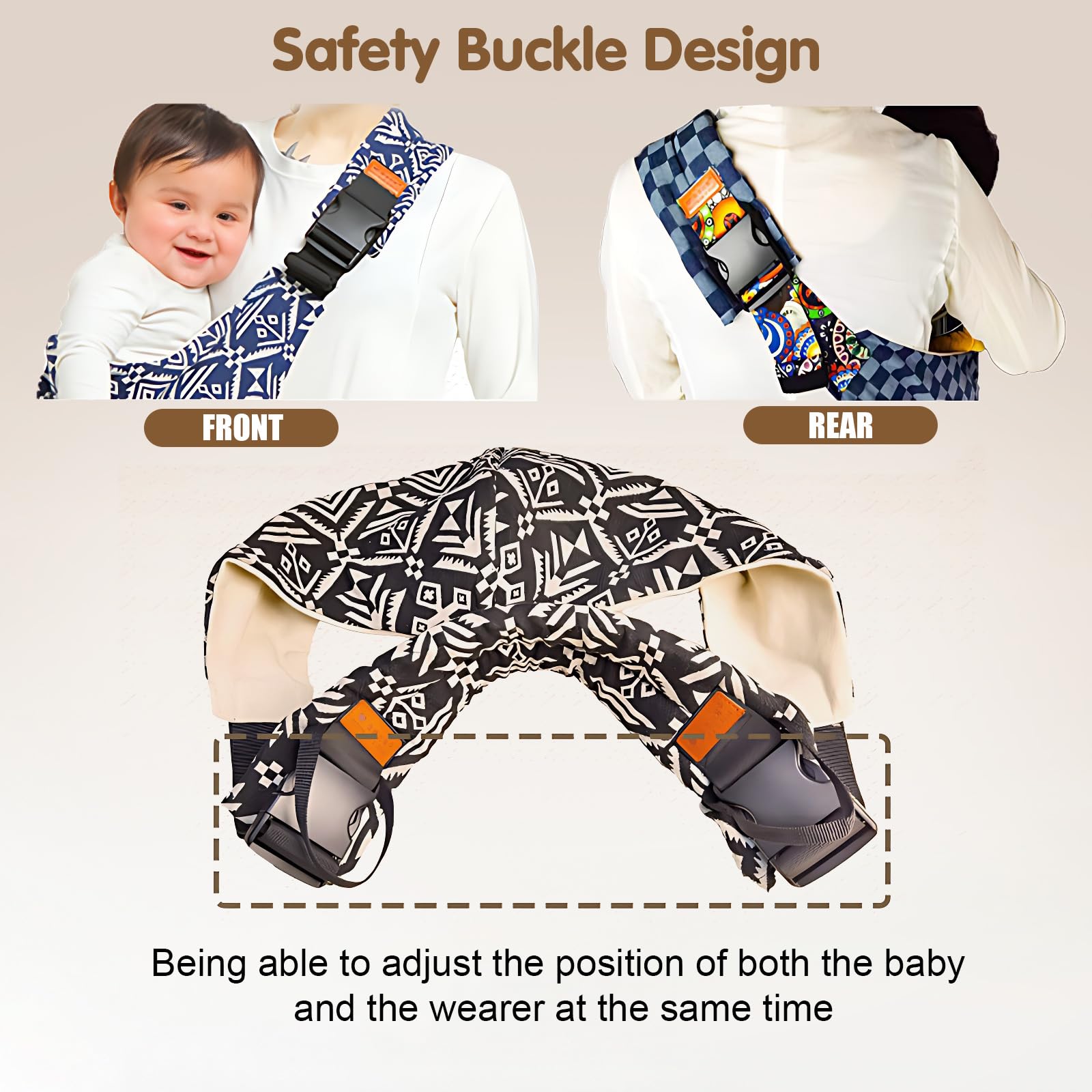 Baby Sling Carrier,Toddler Carrier, 2025 New Baby Sling,Portable and Lightweight Sling,Non-Slip Hip Seat Carrying 10-30lbs(Black)