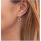 Sterling Silver Love Knot Earrings, 18k Gold Plated Dangle Drop Dainty Everyday Dangling Earrings for Women (Gold)