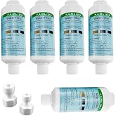 Bidet water filter for electronic bidet seats, Toilet water filter system, 1/2" Threads, 5pcs filters + 2pcs adapters, compatible with 1/2" 1/4" 3/8" Bidet water hose