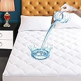 JamRest Twin XL Size Quilted Fitted Mattress Pad, Waterproof Breathable Cooling Mattress Protector, Stretches up to 21 Inches Deep Pocket Hollow Cotton Alternative Filling Noiseless Mattress Cover