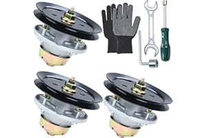 GUSUHAWK 3 Pack AM144377 Spindle with M140059 Pulley Replaces John Deere AM144377, AM124498, M140059 for John Deere X320 X360 X485 X520 X530 X590 GT235 GT245 GX255 GX335 GX345 1025R 1026R Tractors