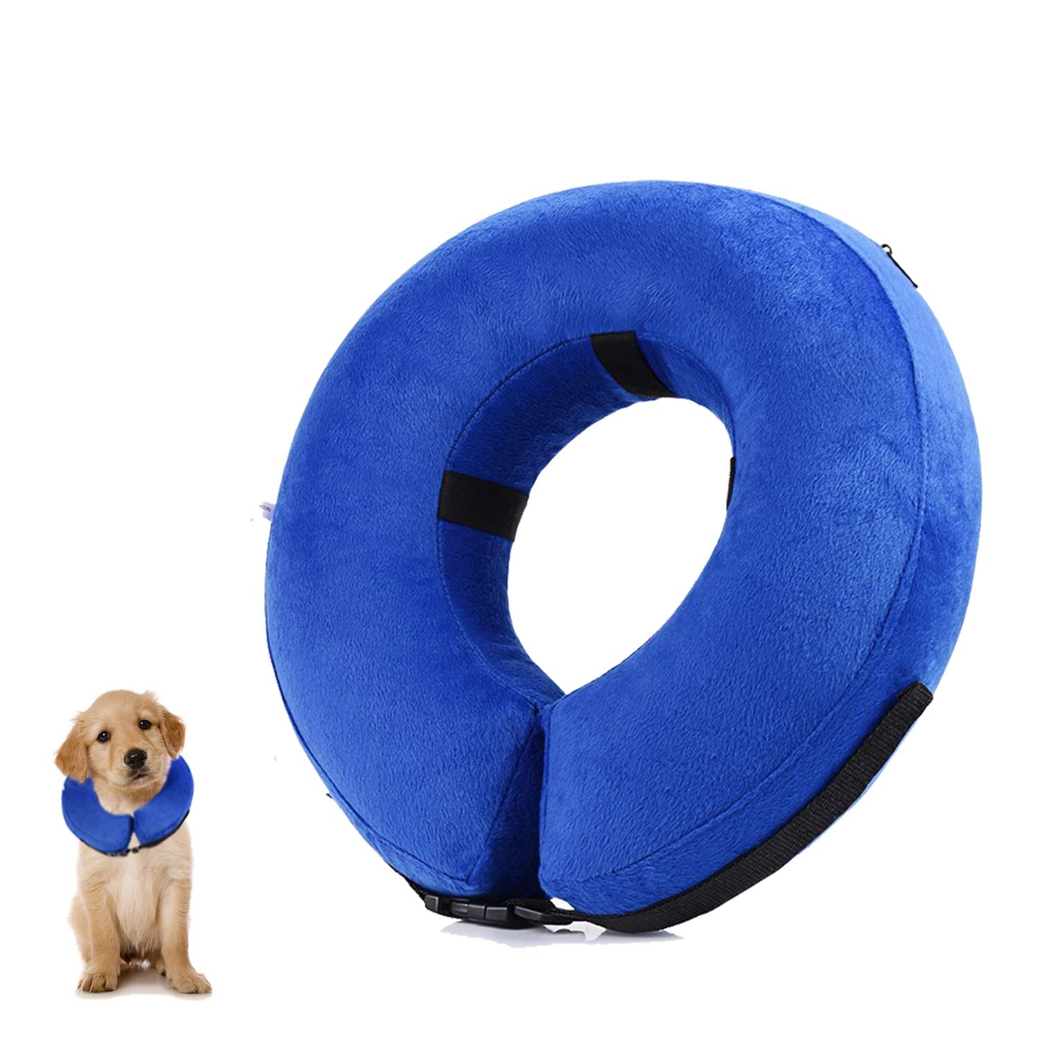 Dog Inflatable Recovery Collar,Adjustable Elizabethan Collar for Pets Recovery from Surgery and Wounds (S)