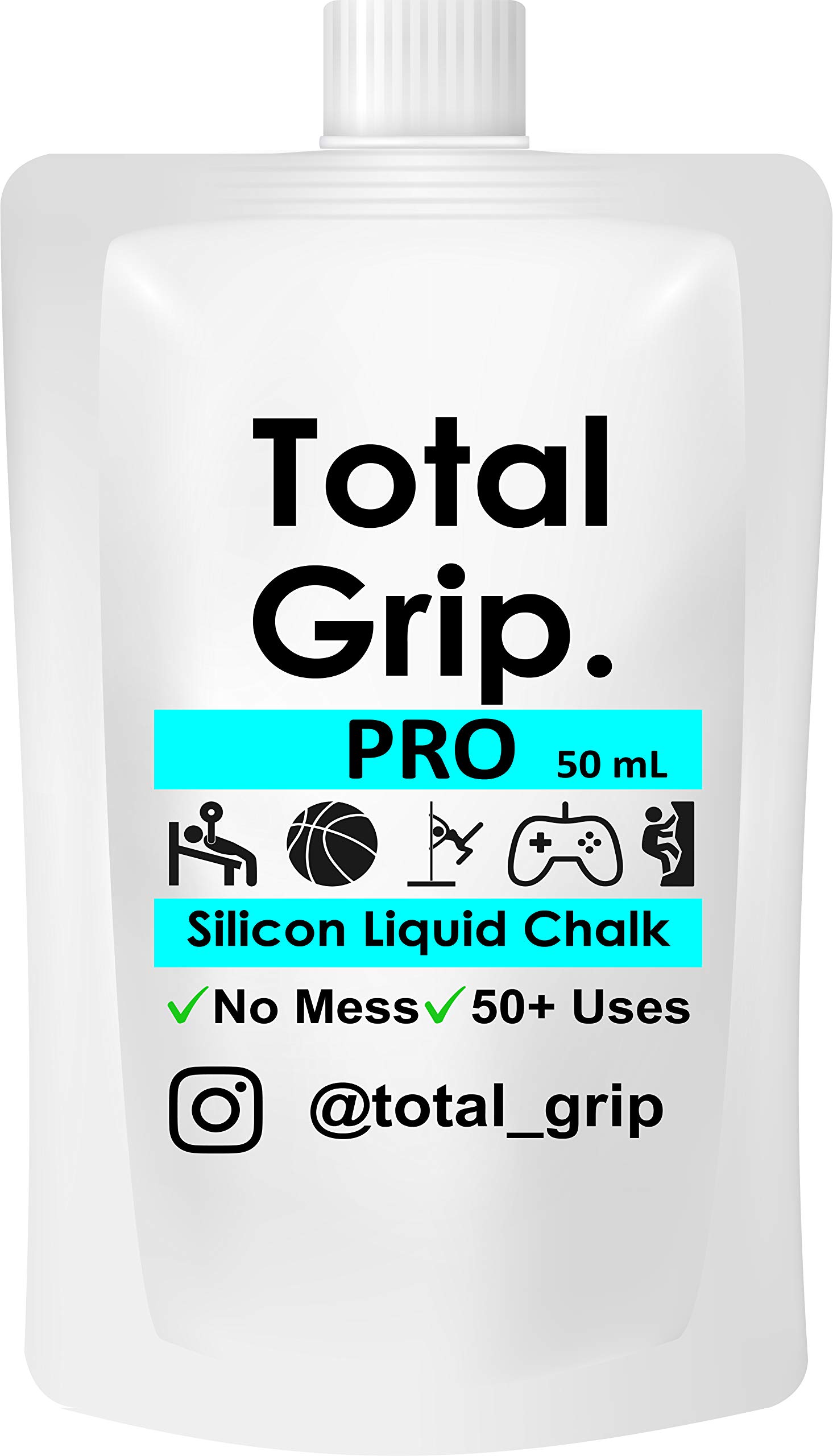 Total Grip | Liquid Chalk | Pole Dance Grip | Climbing | Weightlifting | Invisible Silica Formulation