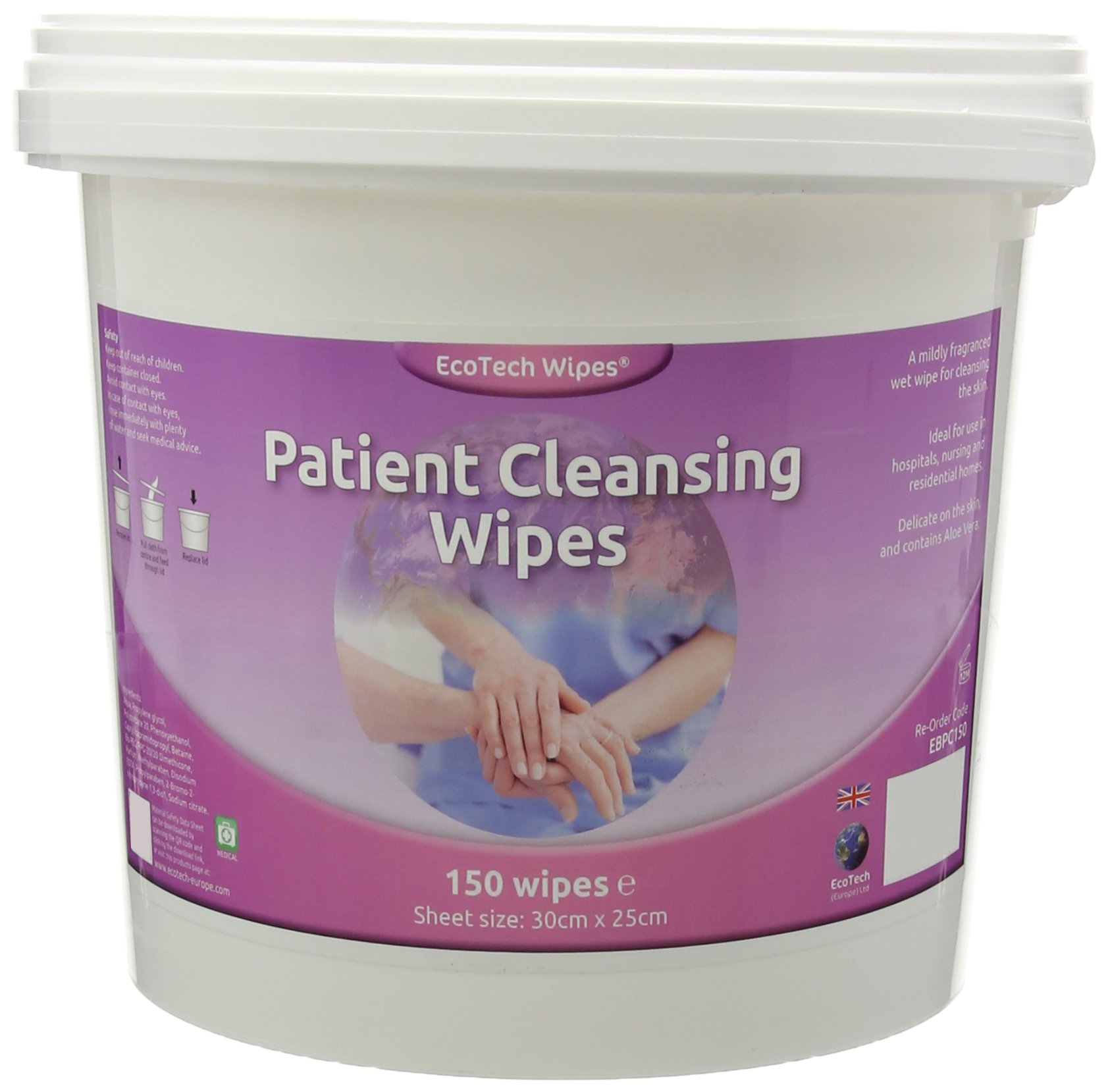 ECOTECH 706072 Patient Cleansing Wipes (Pack of 150)