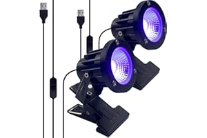 INKECI Black Light 13W 6ft UV Light Lamp, IP65 Clip on Lamp UV Resin Lights, for Fluorescent Tapestry Poster Body Paint Glow Party (2)