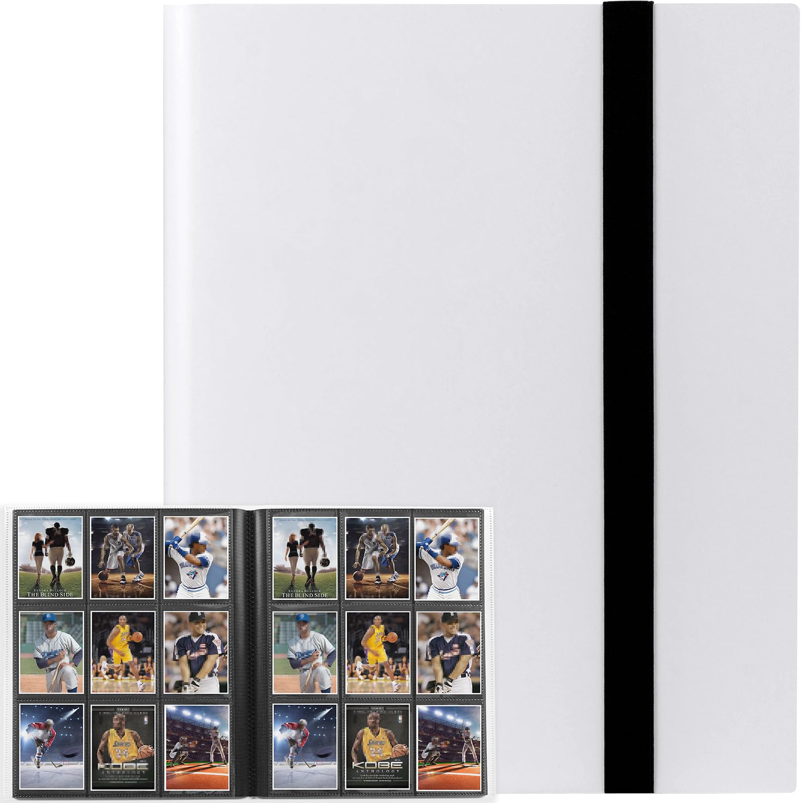 Photo 1 of GEAoffice Card Binder, 9 Pockets Trading Card Album Folder, 360 Side Loading Pocket Binder for Sports&Game Cards, MTG and Other TCG, White