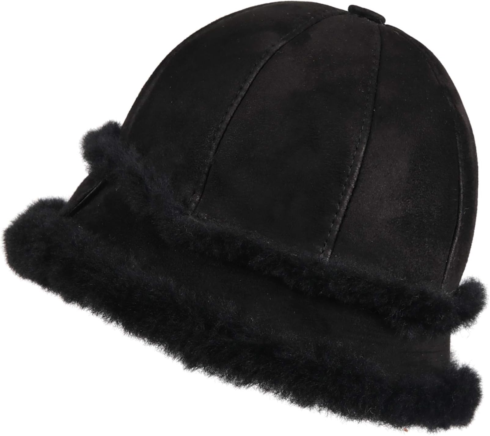 Women's Shearling Sheepskin Winter Fur Bucket Beanie Hat