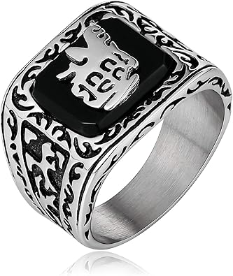 Blisfille Ring Edelstahl Vergoldet Retro Ringe Fingerring Mter Gravur Daumenring Herren Edelstahl Schwarz Amazon De Schmuck