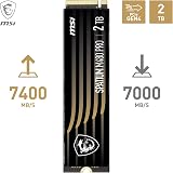 MSI SPATIUM M480 Pro 2TB PCIe 4.0 NVMe M.2 SSD 7400MB/s Read 6000MB/s Write view 2