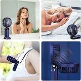Jsdoin Handheld Fan USB Rechargeable 5 Speeds 5000mAh DarkBlue view 5