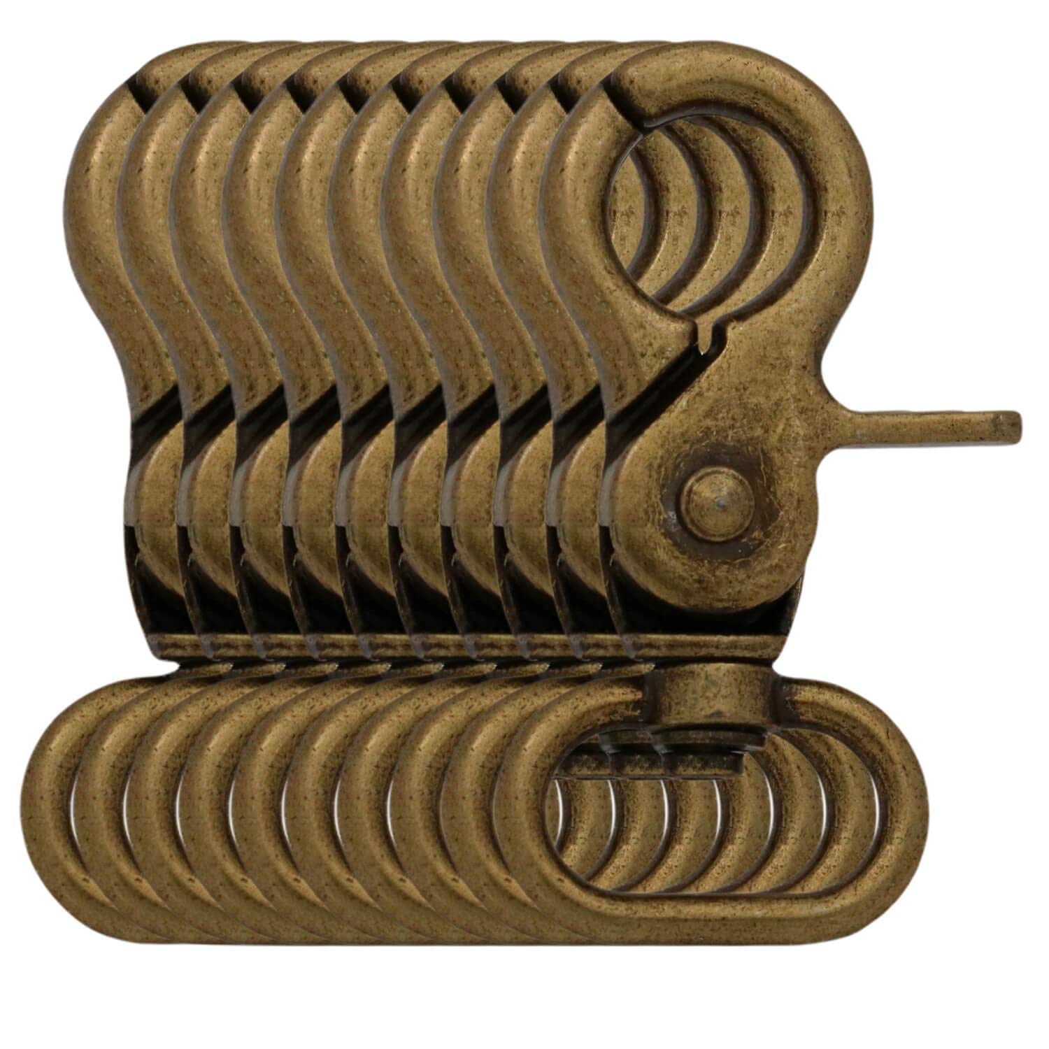 BIKICOCO Swivel Trigger Snap Hook Lobster Claw Clasp Spring Loaded Clip, 3/4'' Oval-Ring Ended, Bronze - Pack of 10